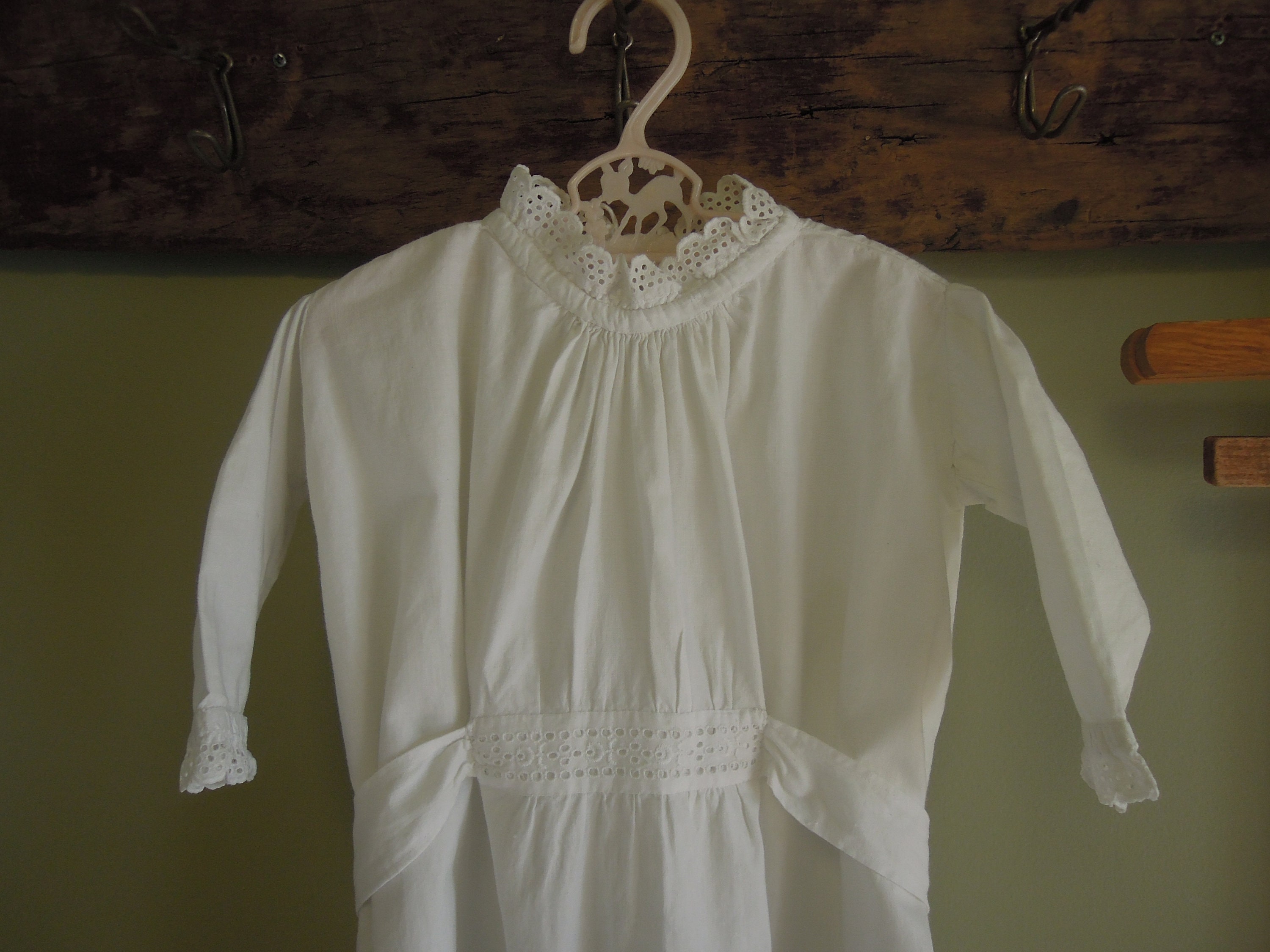 Antique Cotton Christening Gown / White Cotton Tieback Baby | Etsy