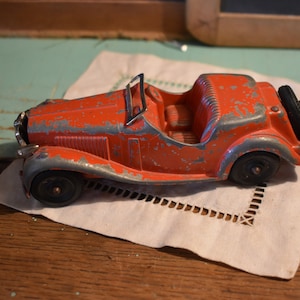 Vintage Hubley Red Toy Car/ Kiddie 432 MG Roadster Toy Car / Made in USA