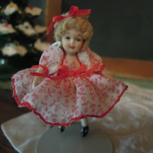 Vintage Porcelain Mini Doll / Shirley Temple  / Artist Doll