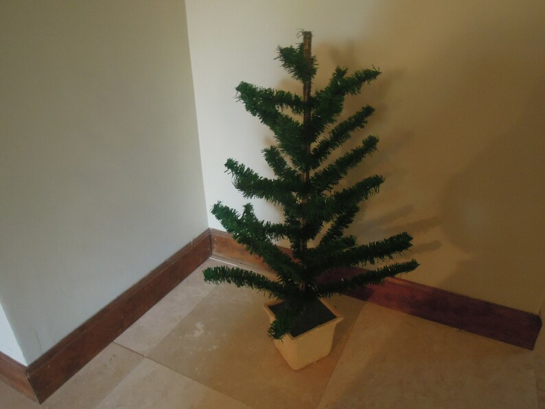 Vintage Christmas Table Top Tree / Green Cellophane Christmas Etsy