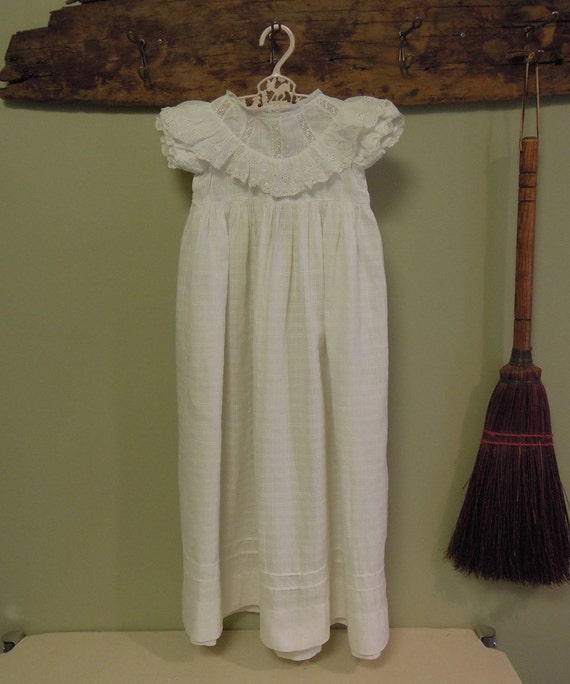 Antique Christening Gown / White Newborn Baby Gown