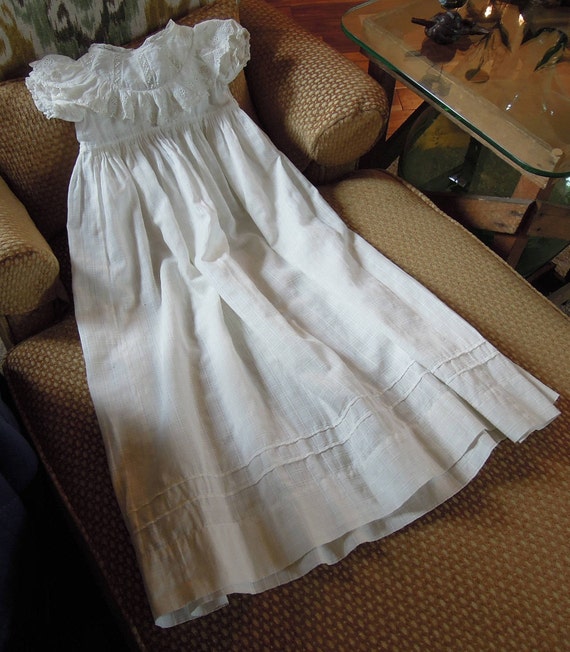 Antique Christening Gown / White Newborn Baby Gow… - image 2