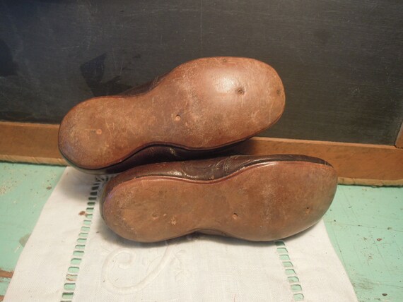 Antique Baby Leather Shoes / Vintage Leather Baby Sho… - Gem