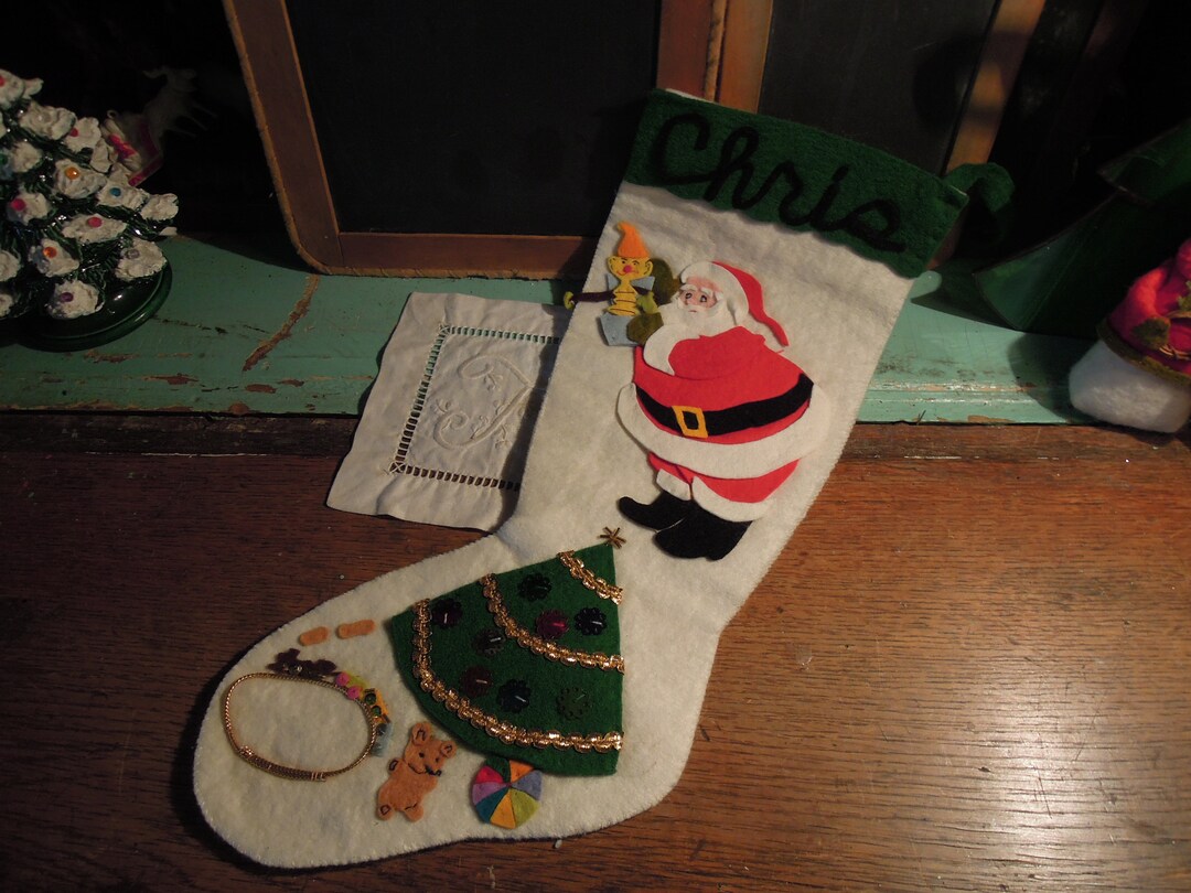 Vintage Christmas Stockings / Vintage Felt Christmas Stocking Etsy