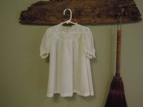 Vintage Christening Gown / White Newborn Baby Gown