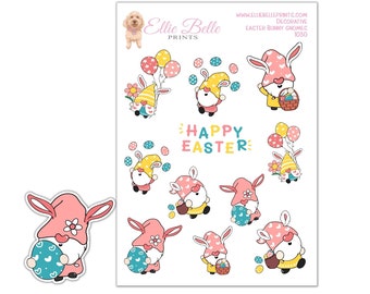 Easter Bunny Gnome Stickers | Planner Stickers | Easter Stickers | Rabbit Stickers | Bunny Stickers