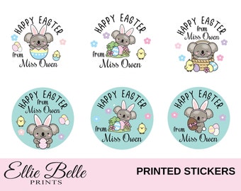 Easter Koalas 3 Personalised Teacher Stickers | Personalised Teacher Merit Stickers | Personalized Teacher Stickers | Teacher Stickers