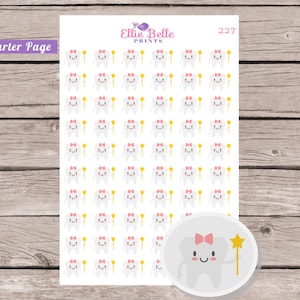 Tooth Fairy Sticker - GIRL | Planner Stickers | Happy Planner, Erin Condren, Plum Planner - 227