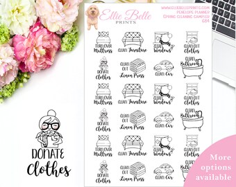 Spring Clean Sampler  - Penelope Planner, Donate Clothes, Clean Bathroom, Clean Windows, Housework, Cleaning, Planner Girl