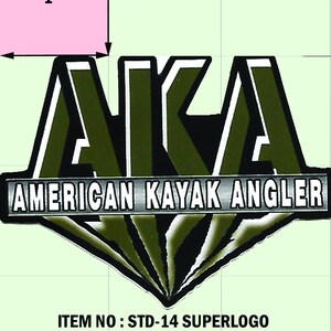 American Kayak Angler vinyl sticker decal. 3&quot; SUPERLOGO.