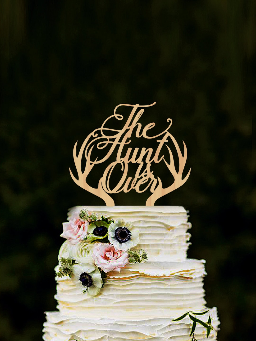 “The Hunt Is Over” Wedding Cake Topper – Romantic Handmade Decor For Couples, Cake Decoration - View #13