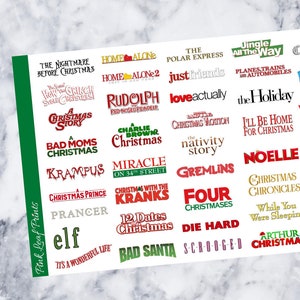 Liste des films de Noël | Stickers agenda