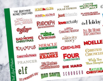 Christmas Movie Bucket List | Planner Stickers