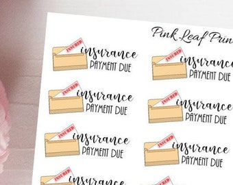 Insurance Payment Due | Mini Icon Planner Sticker Sheet