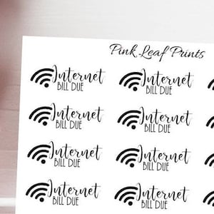 Internet Bill Due | Mini Icon Planner Sticker Sheet