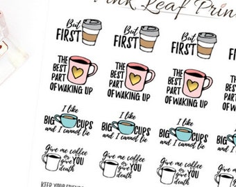 Coffee Doodles  | Mini Deco Planner Sticker Sheet
