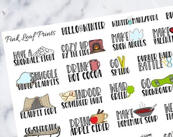 Winter Bucket List | DIGITAL DOWNLOAD | Printable Planner Stickers - Etsy