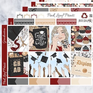 Matte Graduation A La Carte Weekly Planner Sticker Kit image 1