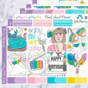 Matte | Birthday Party | Weekly Planner Sticker Kit