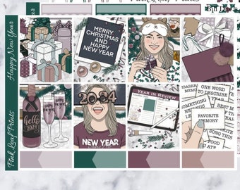 Glossy | Happy New Year | A La Carte Weekly Planner Sticker Kit