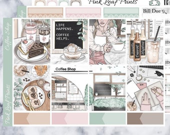 Matte | Coffee Shop | A La Carte Weekly Planner Sticker Kit