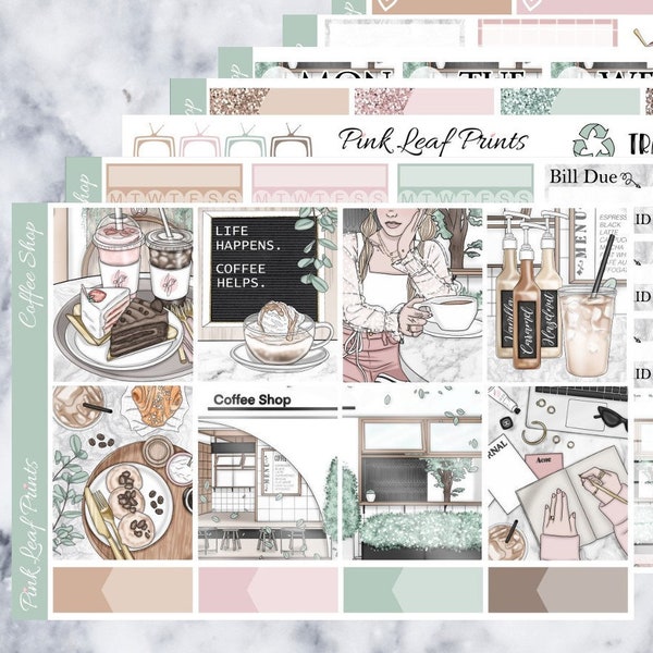 Matte | Coffee Shop | A La Carte Weekly Planner Sticker Kit