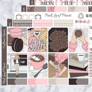 Glossy | Caffeine Queen | A La Carte Weekly Planner Sticker Kit