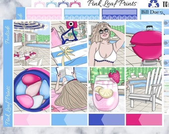 Matte | Pool Day | A La Carte Weekly Planner Sticker Kit