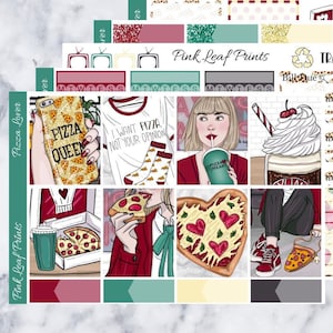 Glossy | Pizza Lover | A La Carte Weekly Planner Sticker Kit