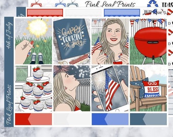 Glossy | 4th of July | Weekly Planner Sticker Kit