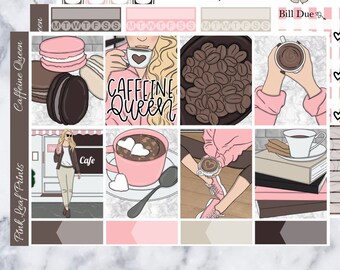 Matte | Caffeine Queen | A La Carte Weekly Planner Sticker Kit