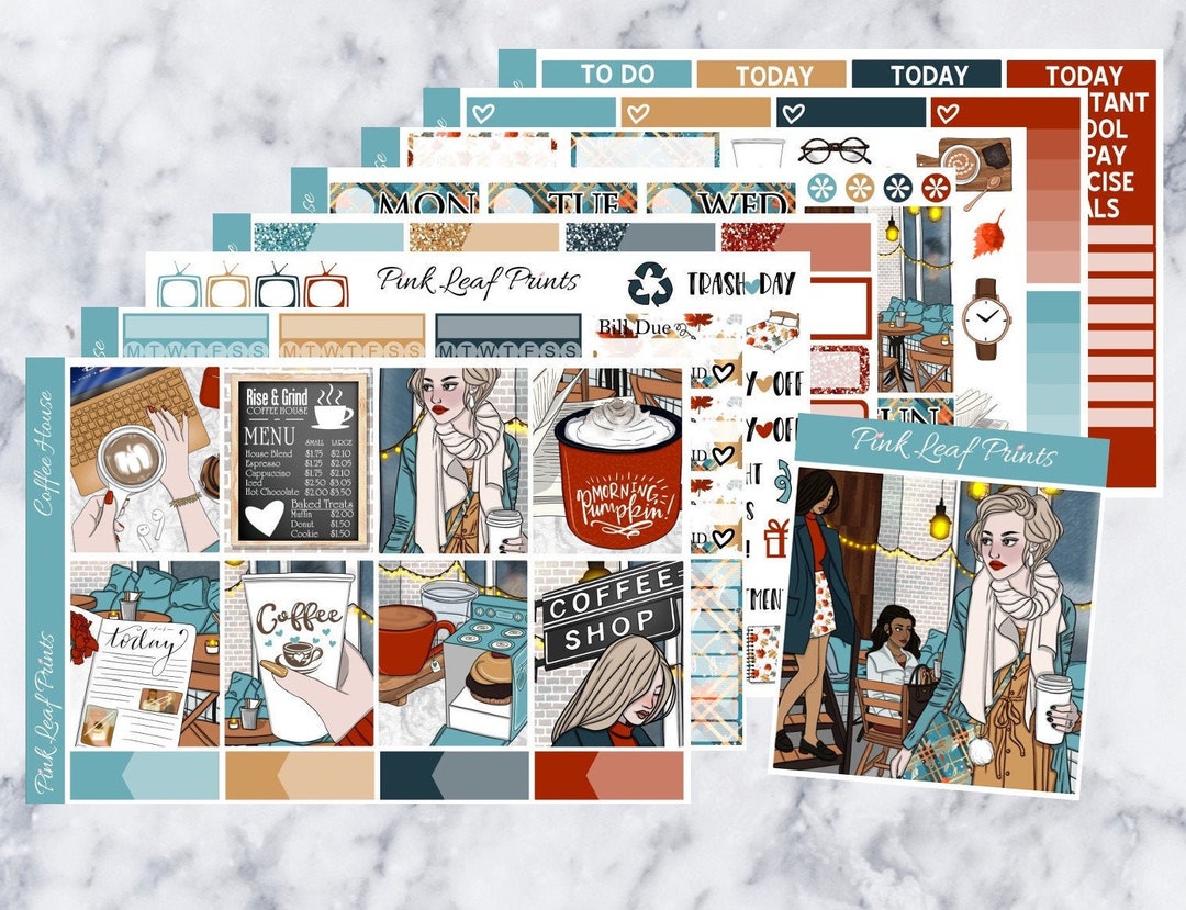 Glossy | Coffee House | A La Carte Weekly Planner Sticker Kit - Etsy