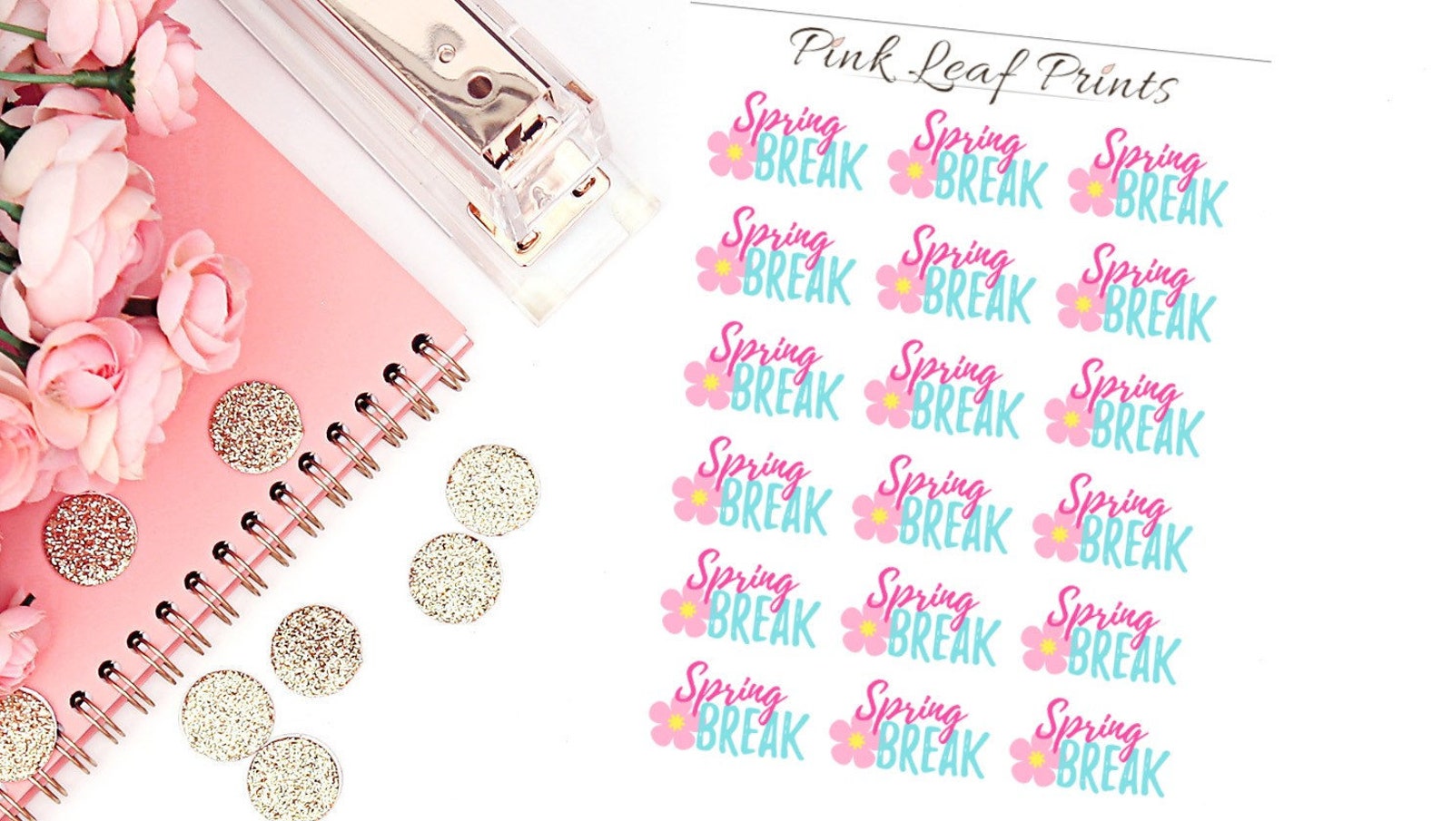 Spring Break Mini Deco Planner Sticker Sheet - Etsy