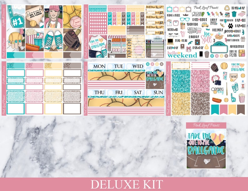 Matte Softball Season A La Carte Weekly Planner Sticker Kit image 6