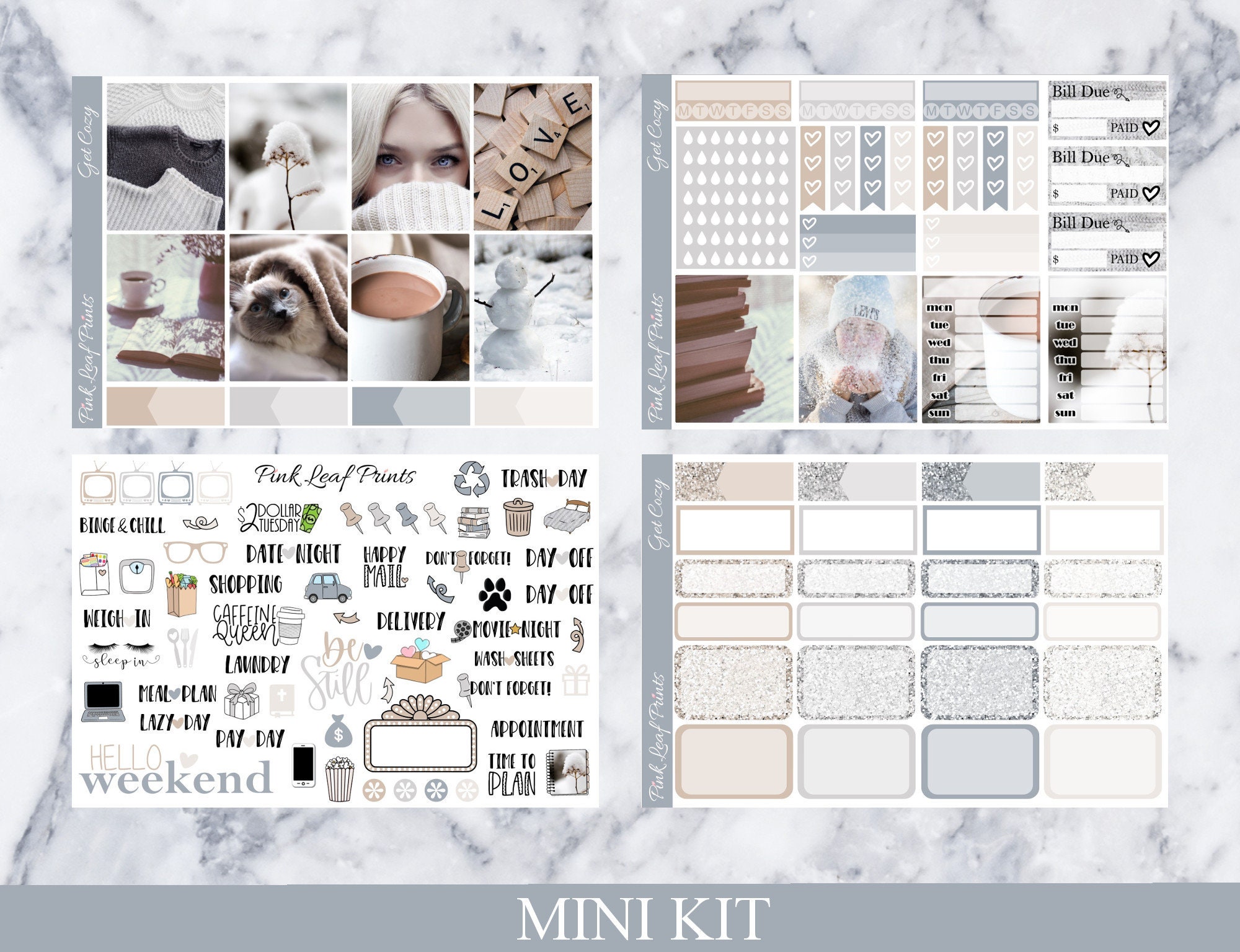 Matte | Get Cozy | A La Carte Weekly Planner Sticker Kit - Etsy