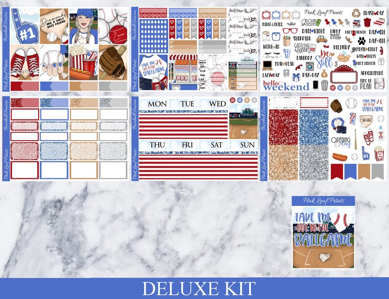 Matte Baseball Season A La Carte Weekly Planner Sticker Kit image 6