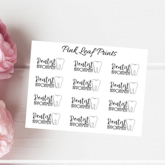 Dentist Appointment Mini Icon Planner Sticker Sheet | Etsy