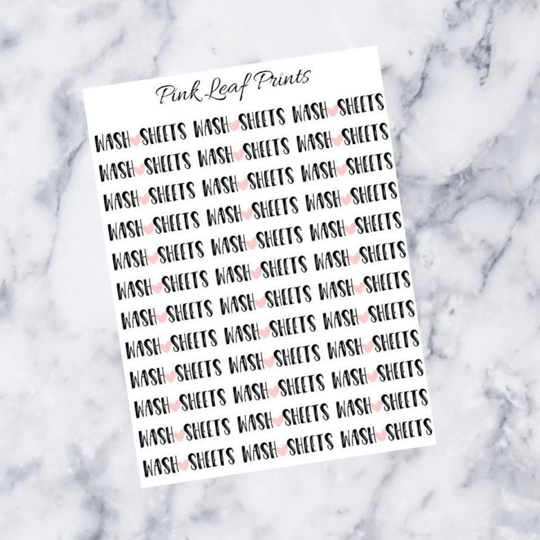 Wash Sheets | Script | Quarter Sheet - Etsy