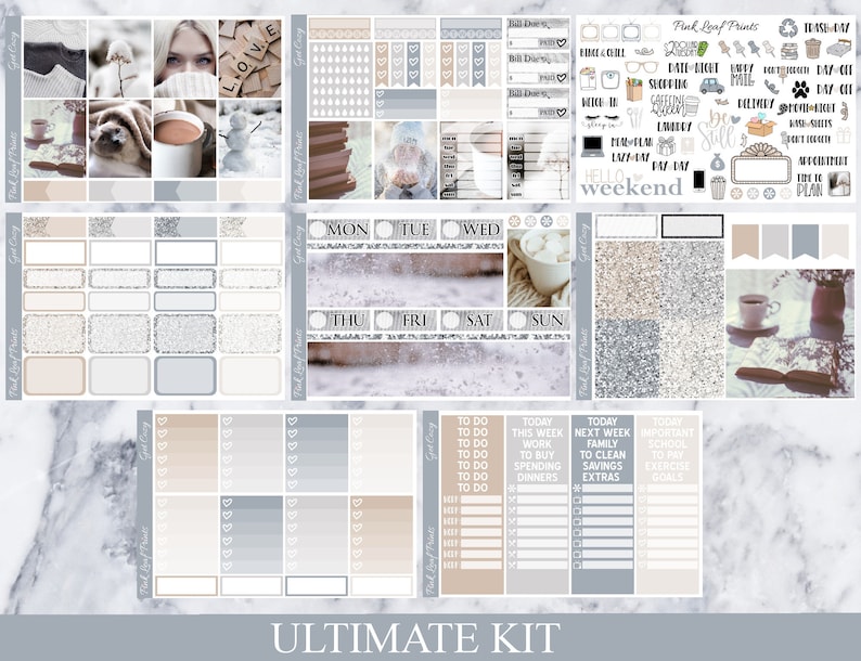 Matte | Get Cozy | A La Carte Weekly Planner Sticker Kit - Etsy