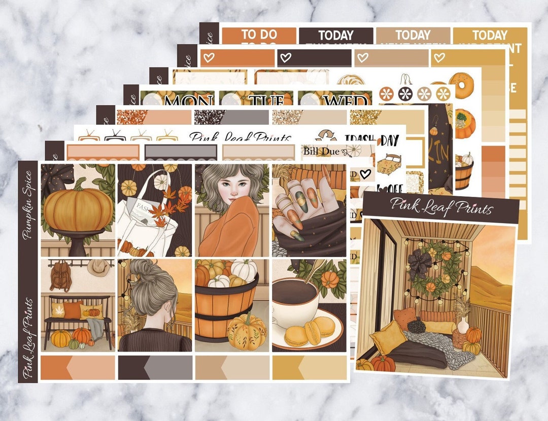 Glossy | Pumpkin Spice | A La Carte Weekly Planner Sticker Kit - Etsy