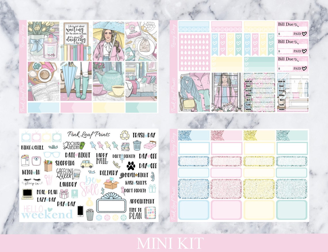 Matte Rainy Day A La Carte Weekly Planner Sticker Kit - Etsy