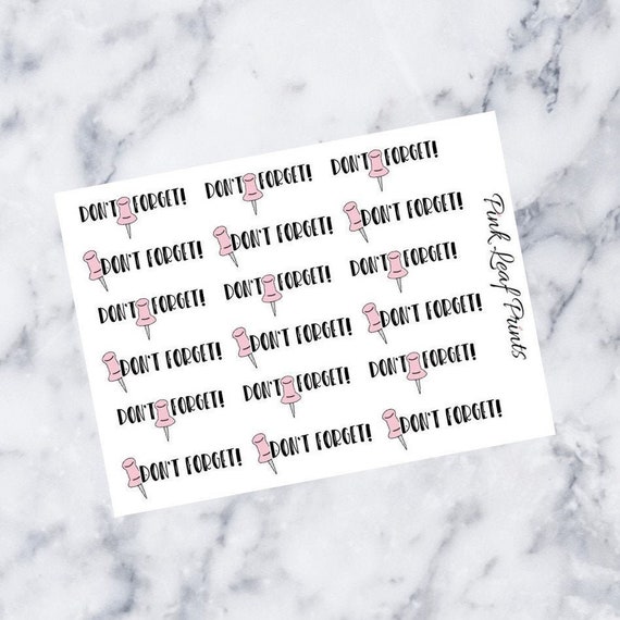 Don't Forget Script Quarter Sheet | Etsy