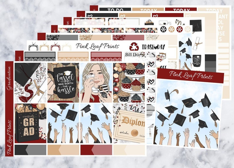 Matte Graduation A La Carte Weekly Planner Sticker Kit image 1