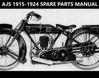 AJS Matchless 1915-1924 PARTs MANUALS 50 stron dla 1917 1918 1919 1920 1921 1922 1923 z diagramami wybuchowymi, aby pomóc w serwisowaniu i naprawie motocykli