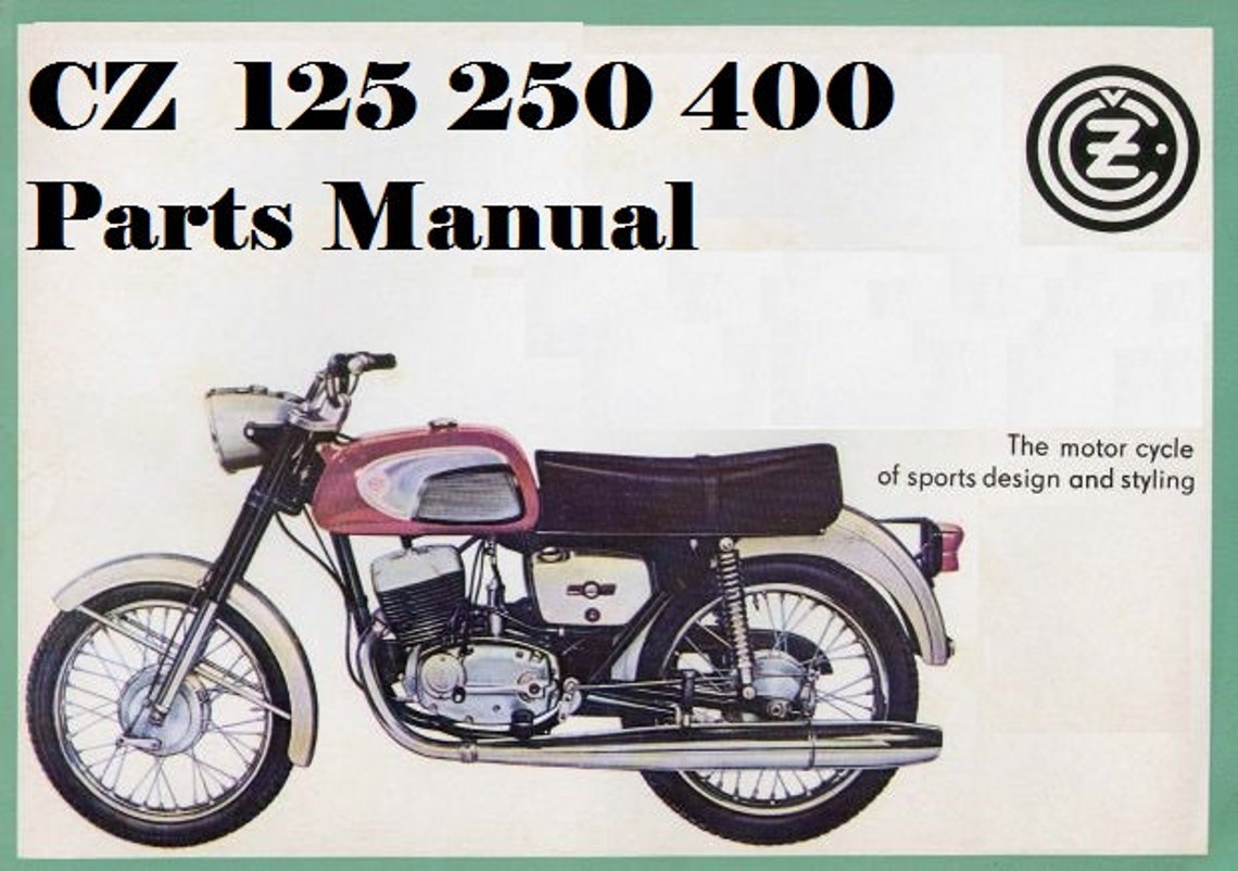 CZ Motorcycle Parts Manuals with Ad Art and Detailed Diagrams