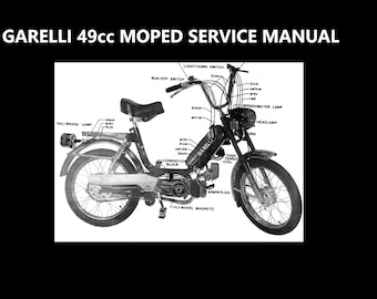 GARELLI Moped Manual - 100 pages for 49cc 50cc NOI Engine Service Clutch & Gearbox Workshop Repair