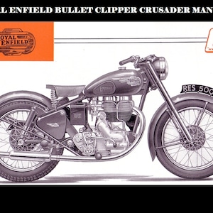 ROYAL ENFIELD Clipper Bullet Crusader Workshop Service Manual - 110pgs for 250 Sport Trials Continental  Super 5 Motorcycle Repair