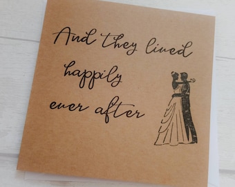 Handmade "Happily ever after" wedding card - can be personalised