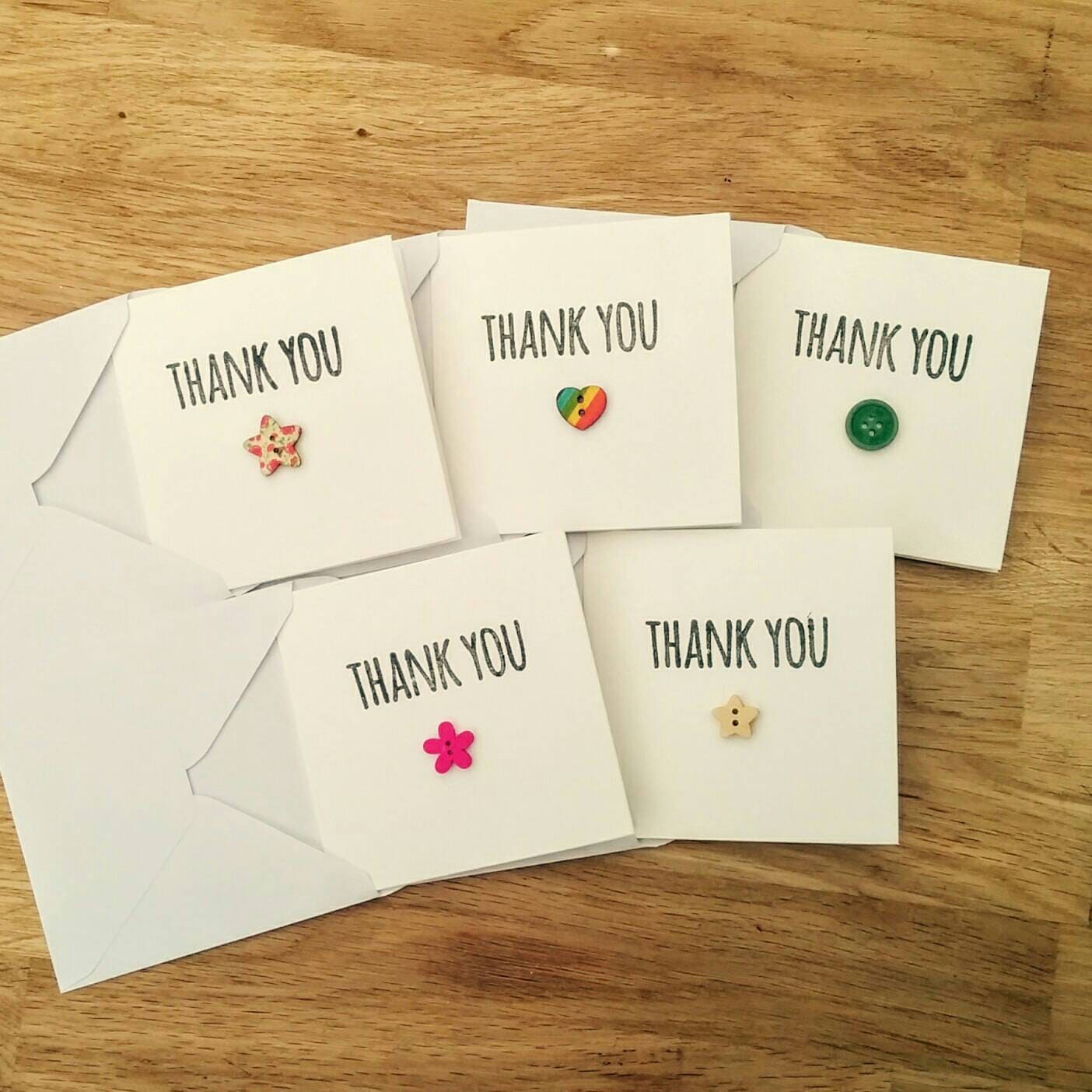 Pack of 5 Handmade Thank You Cards Etsy UK