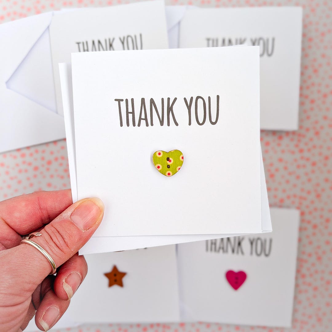 Pack of 5 Handmade Thank You Cards - Etsy